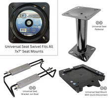 Load image into Gallery viewer, 7” X 7” Universal seat Swivel | Boat Seat Swivel | Corrosion Resistant | 360° Rotate | Smooth &amp; Silent Rolling - Blue Dog Marine
